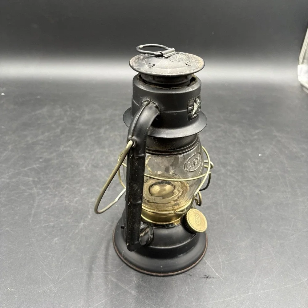 Vintage Dietz Kerosene Lantern Made in Hong Kong, Black & Gold, Good Condition